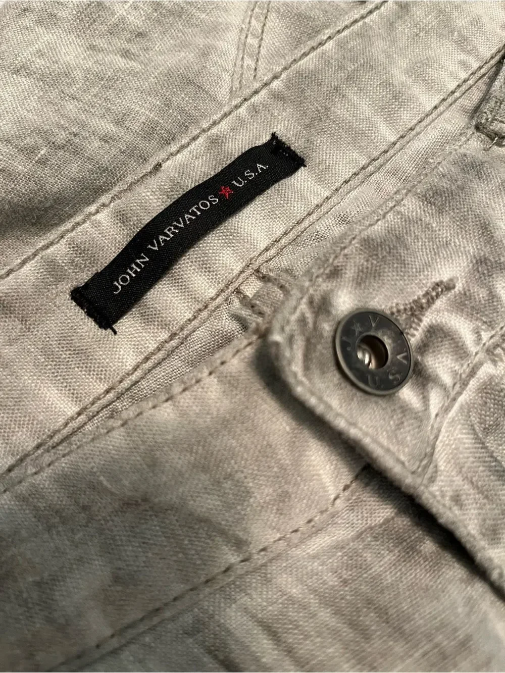 John Varvatos USA Gray Linen Classic Straight Pants Men’s 34 Coastal Luxury NWOT